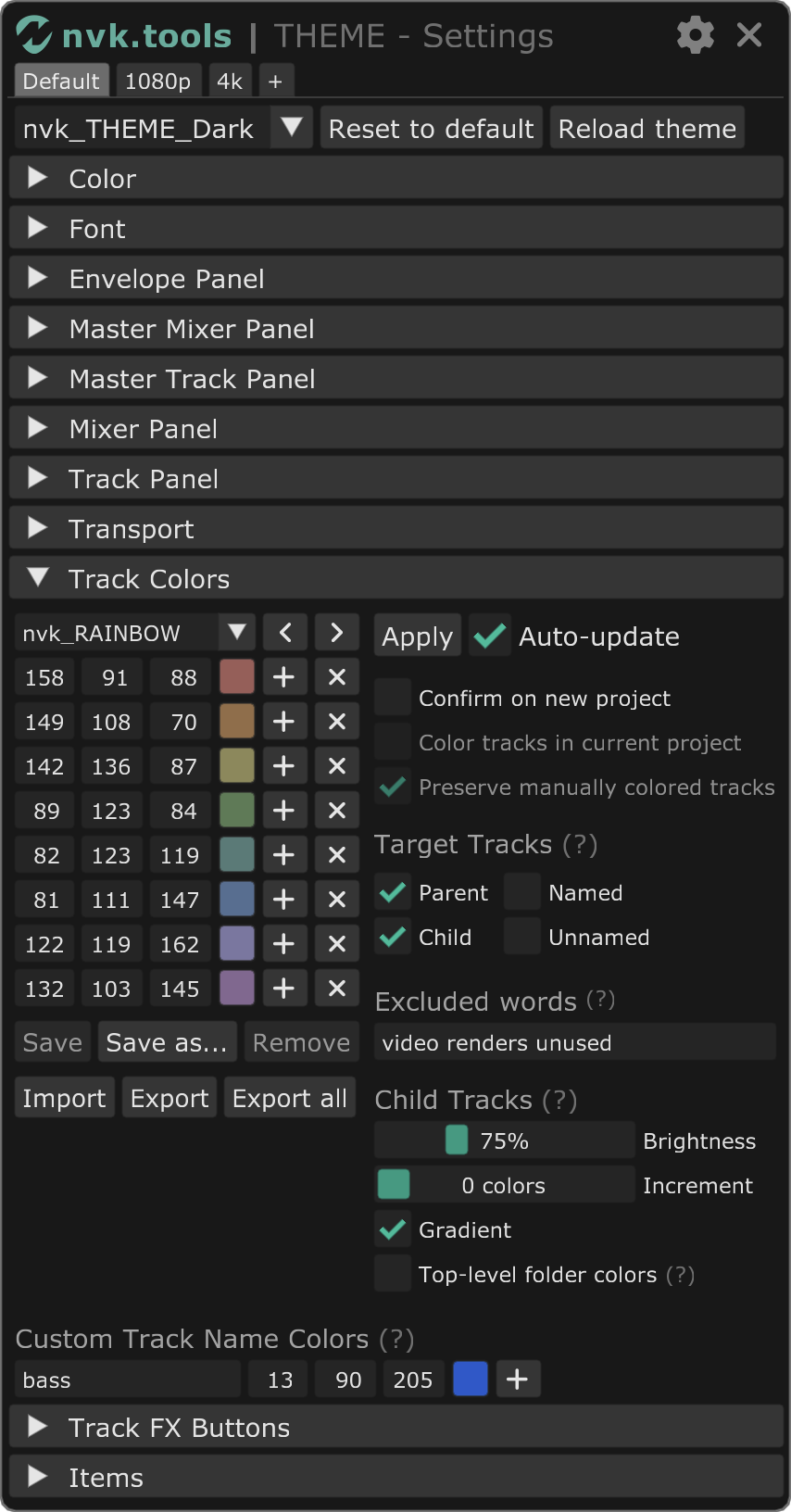 nvk_THEME - Settings